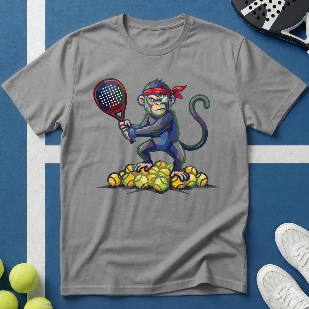 Padel Affe mit Monokel Pop Art T-Shirt