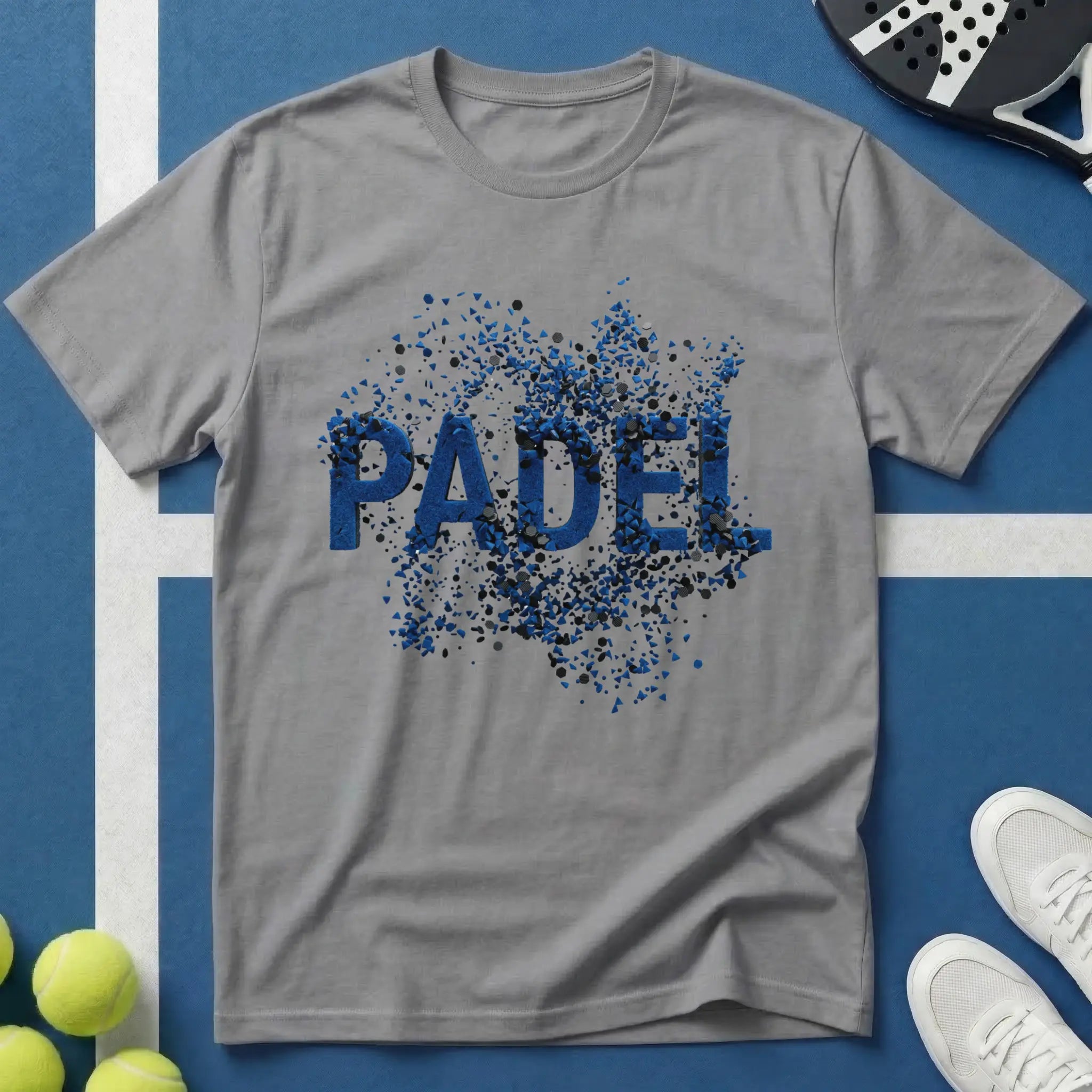 Padel Blaue 3D Explosion T-Shirt