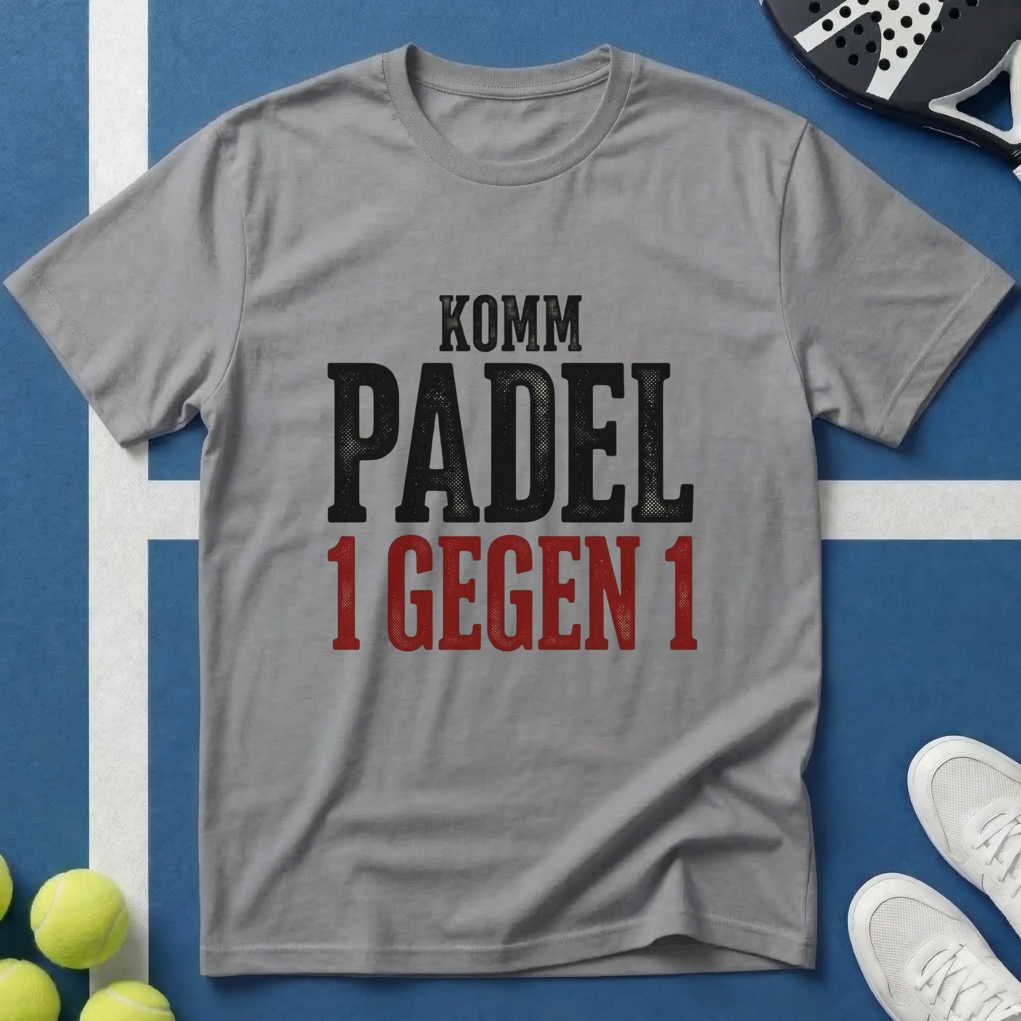Komm Padel 1 Gegen 1 Typografie T-Shirt