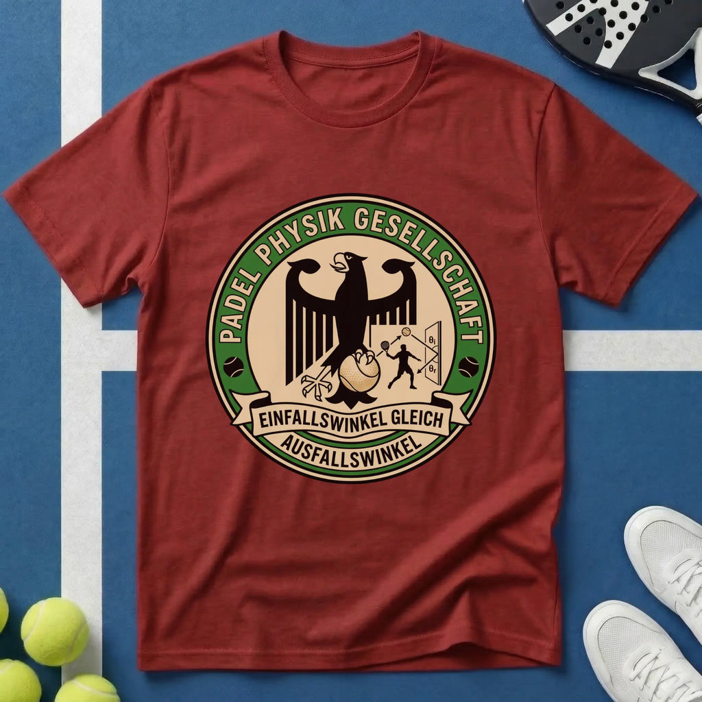 Padel Physik Gesellschaft Badge T-Shirt