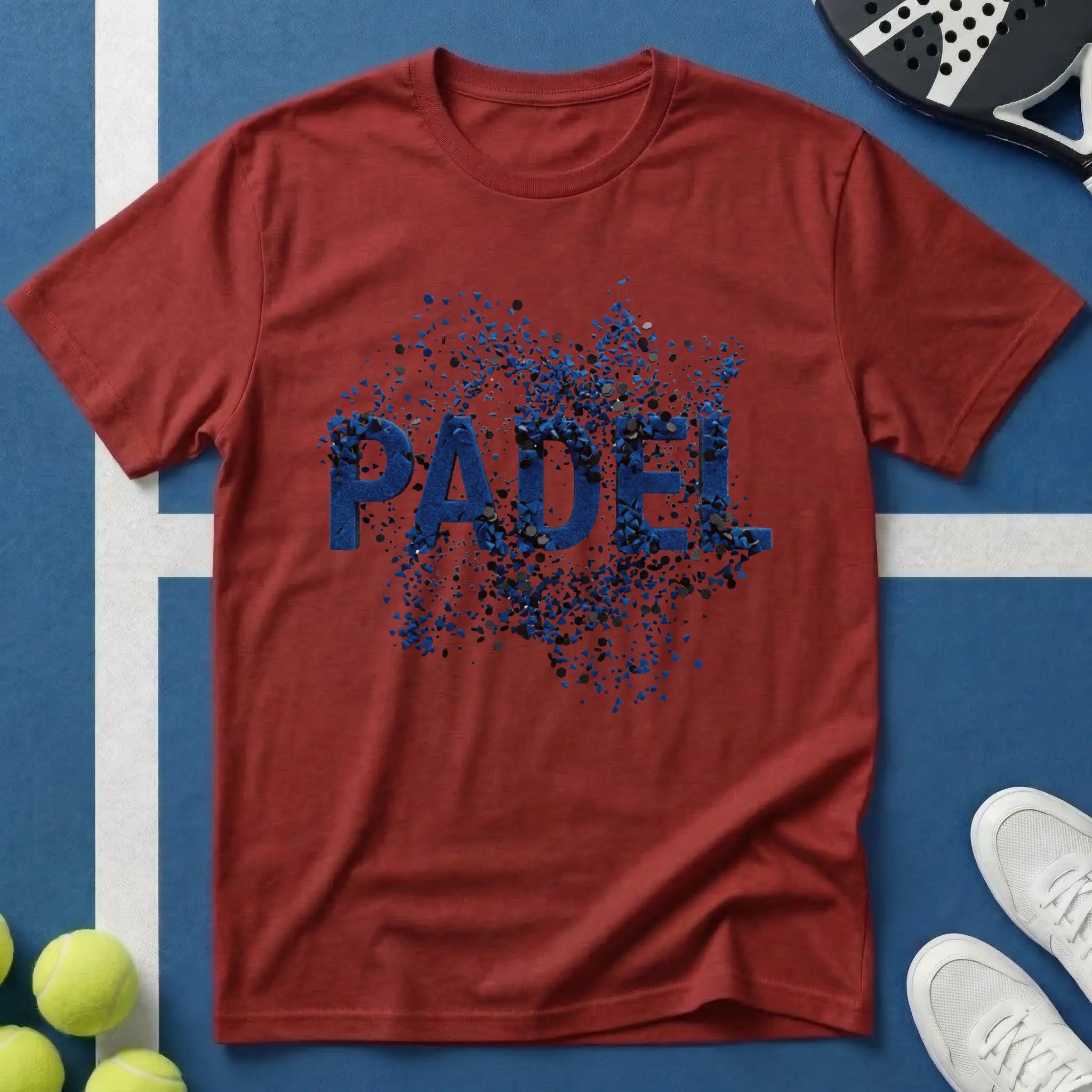Padel Blaue 3D Explosion T-Shirt