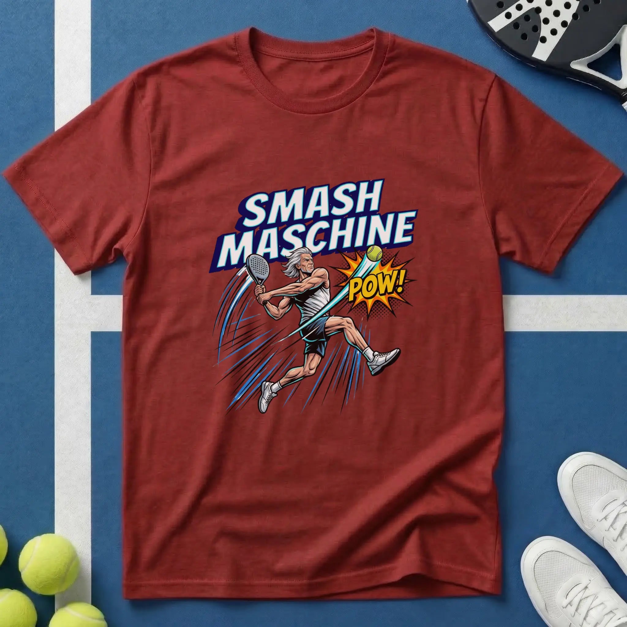 Smash Maschine Padel Pop-Art Comic Style T-Shirt