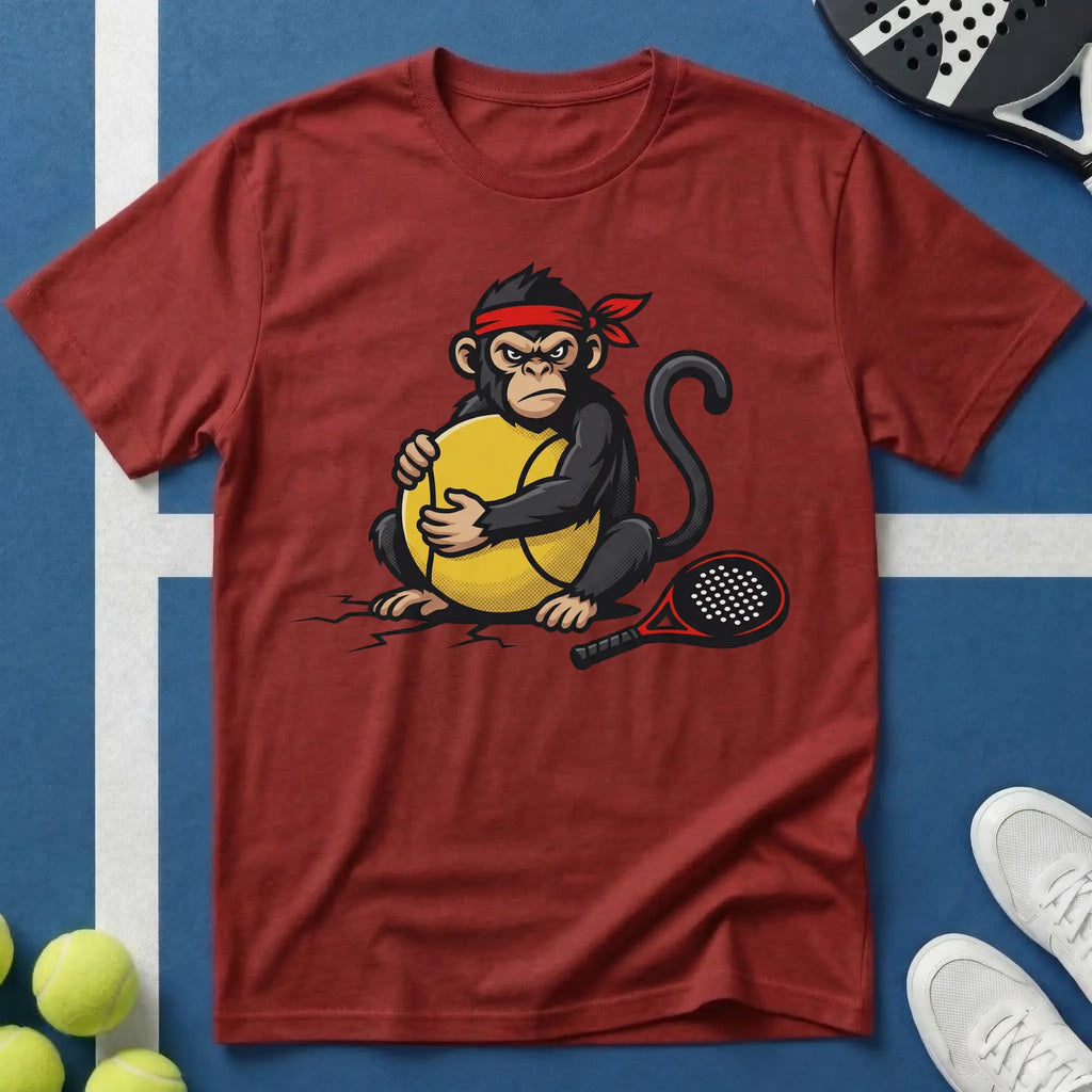 Padel Affe mit großem Ball T-Shirt