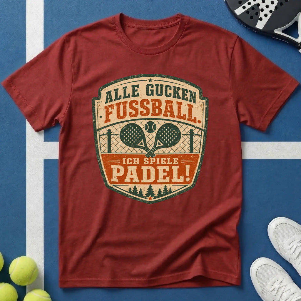 Alle Gucken Fußball. Ich Spiele Padel Emblem T-Shirt