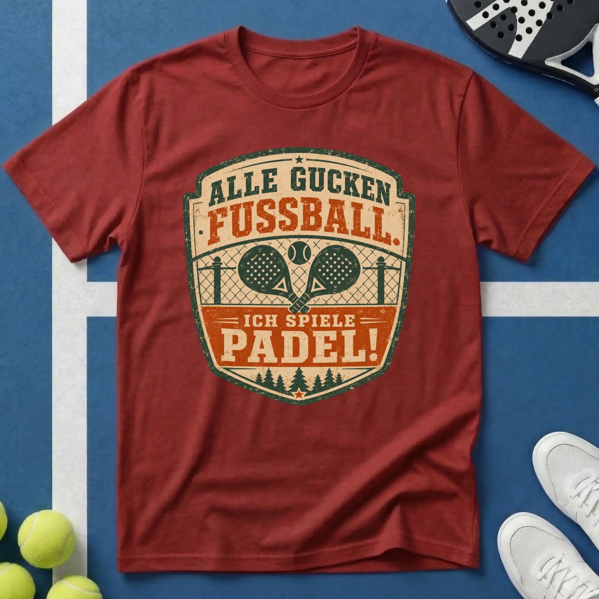 Alle Gucken Fußball. Ich Spiele Padel Emblem T-Shirt