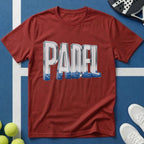 Padel 3D Glas Typografie T-Shirt