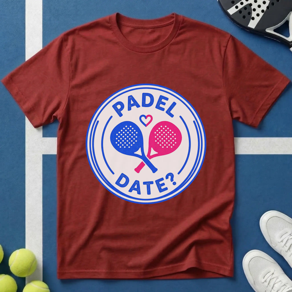 Padel Date Emblem in Blau T-Shirt