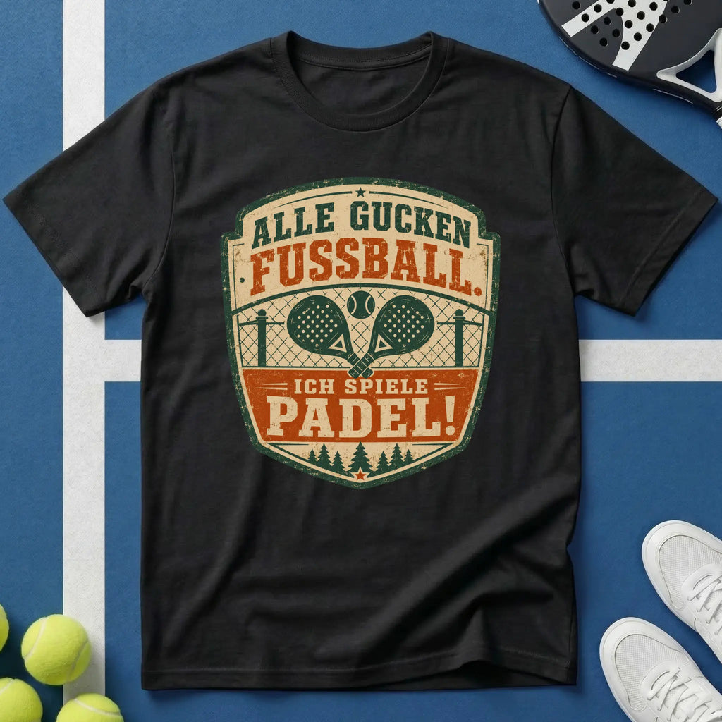 Alle Gucken Fußball. Ich Spiele Padel Emblem T-Shirt