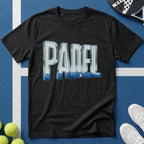 Padel 3D Glas Typografie T-Shirt