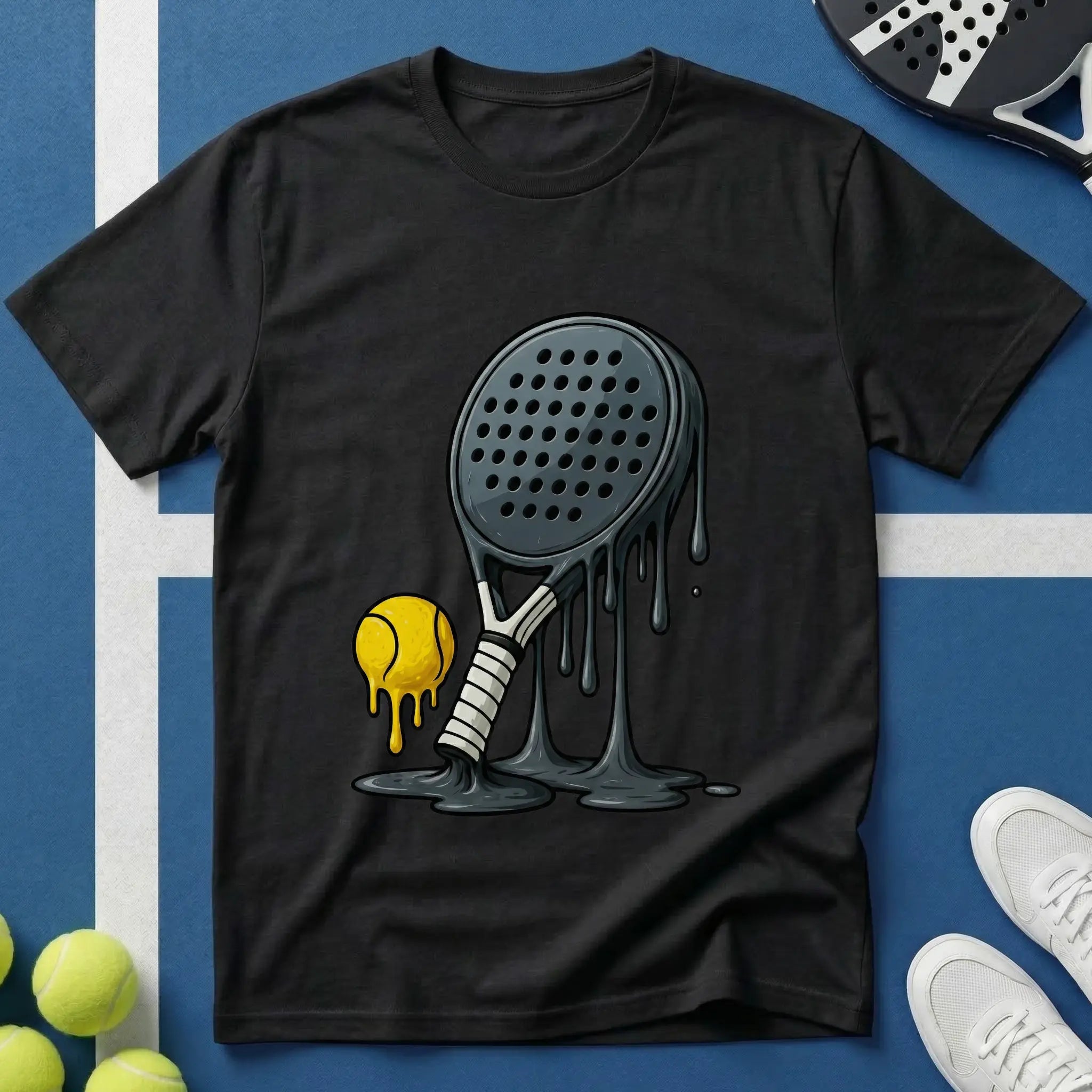 Dripping black Padel T-Shirt