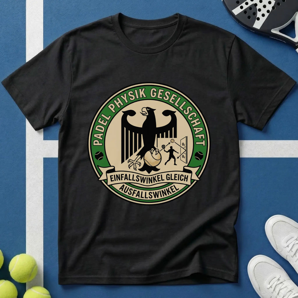 Padel Physik Gesellschaft Badge T-Shirt