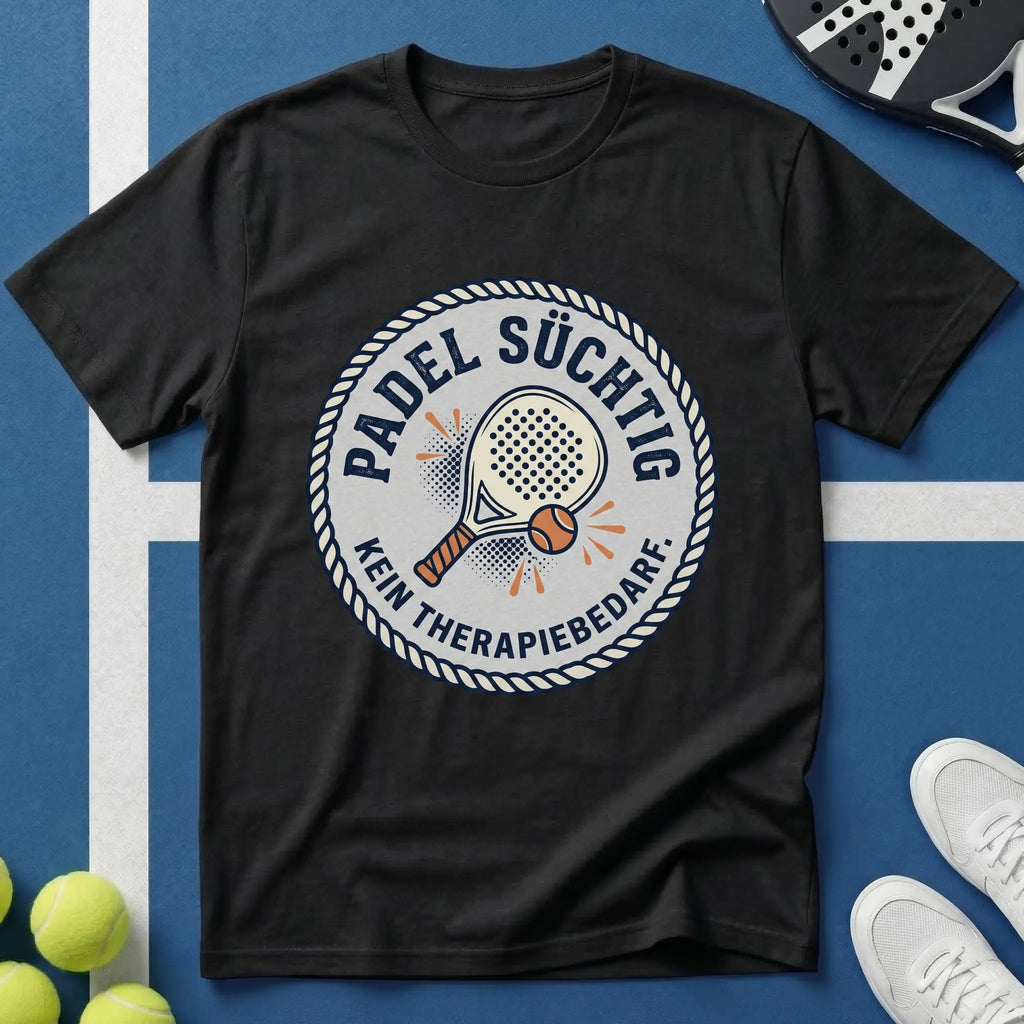 Padel süchtig Vintage Badge T-Shirt