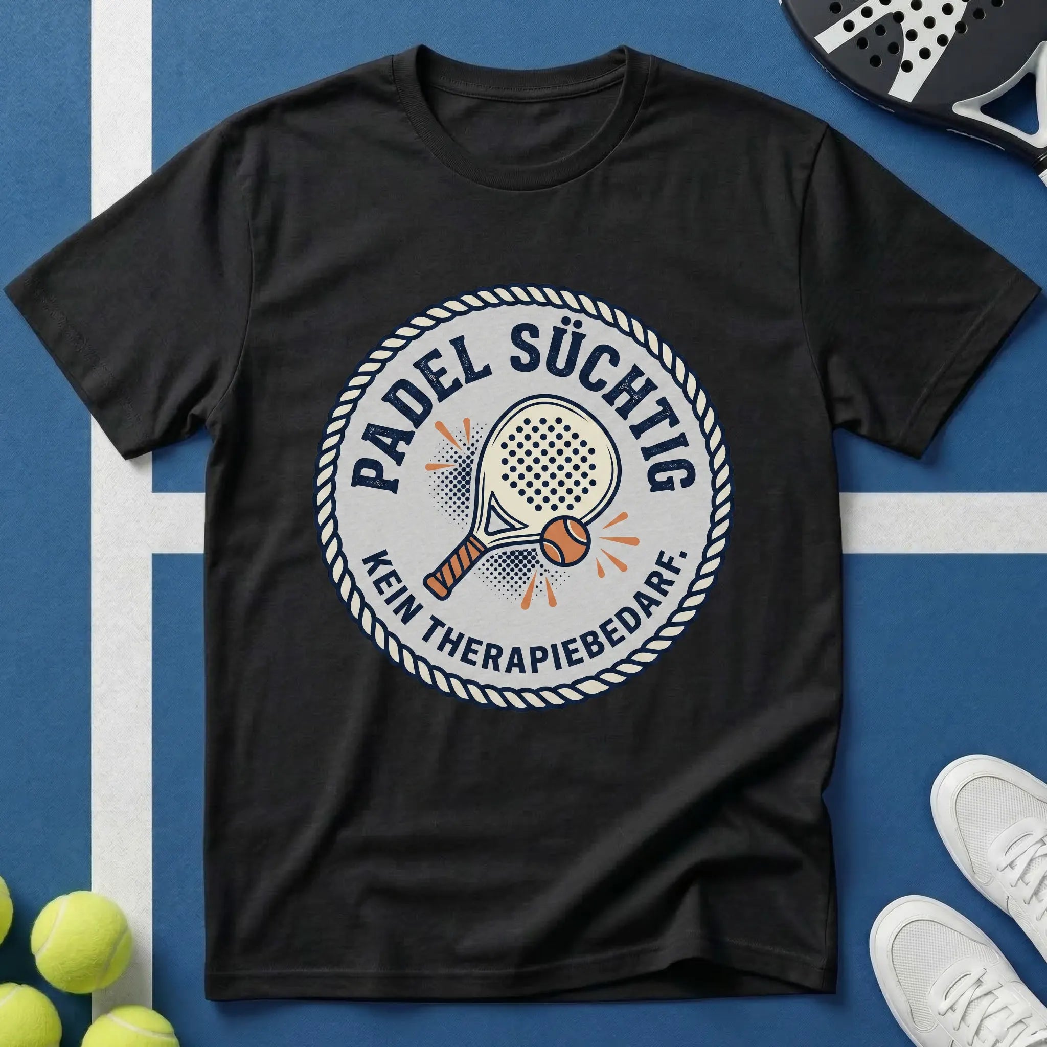 Padel süchtig Vintage Badge T-Shirt