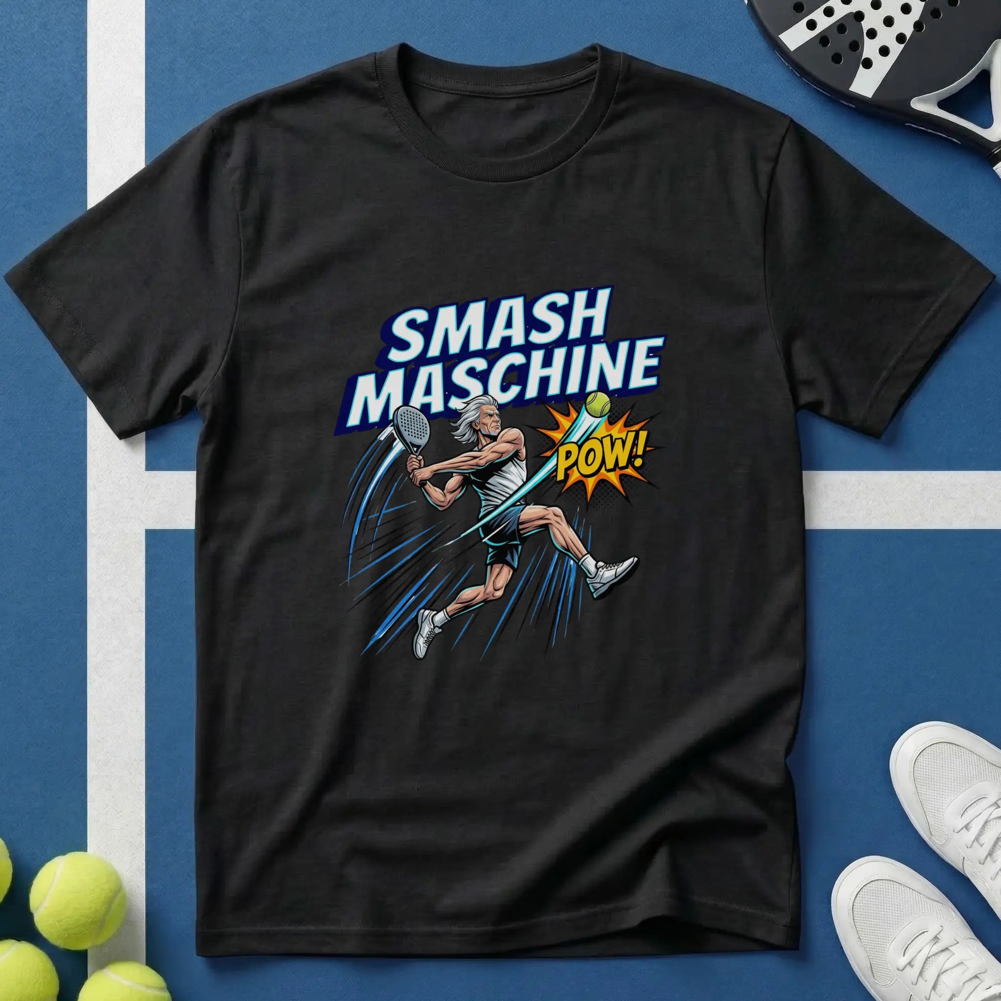 Smash Maschine Padel Pop-Art Comic Style T-Shirt