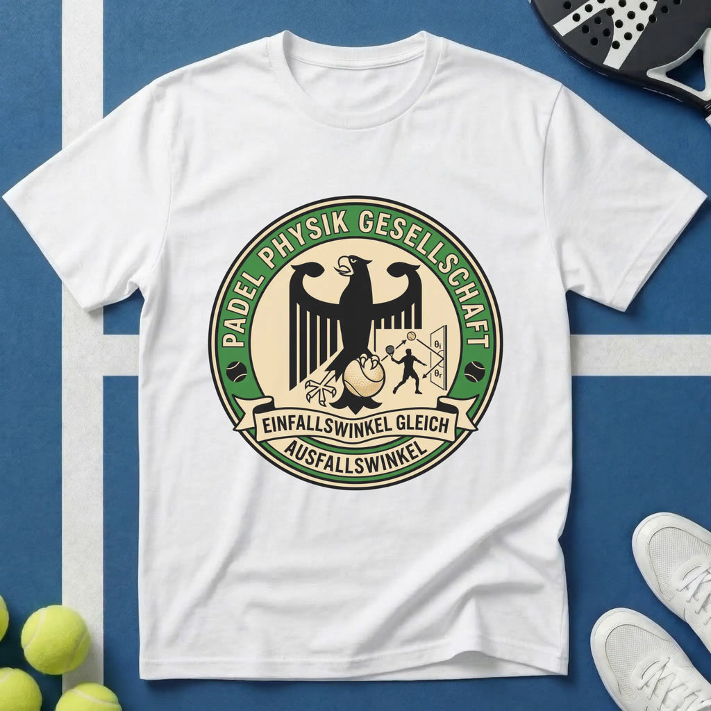 Padel Physik Gesellschaft Badge T-Shirt
