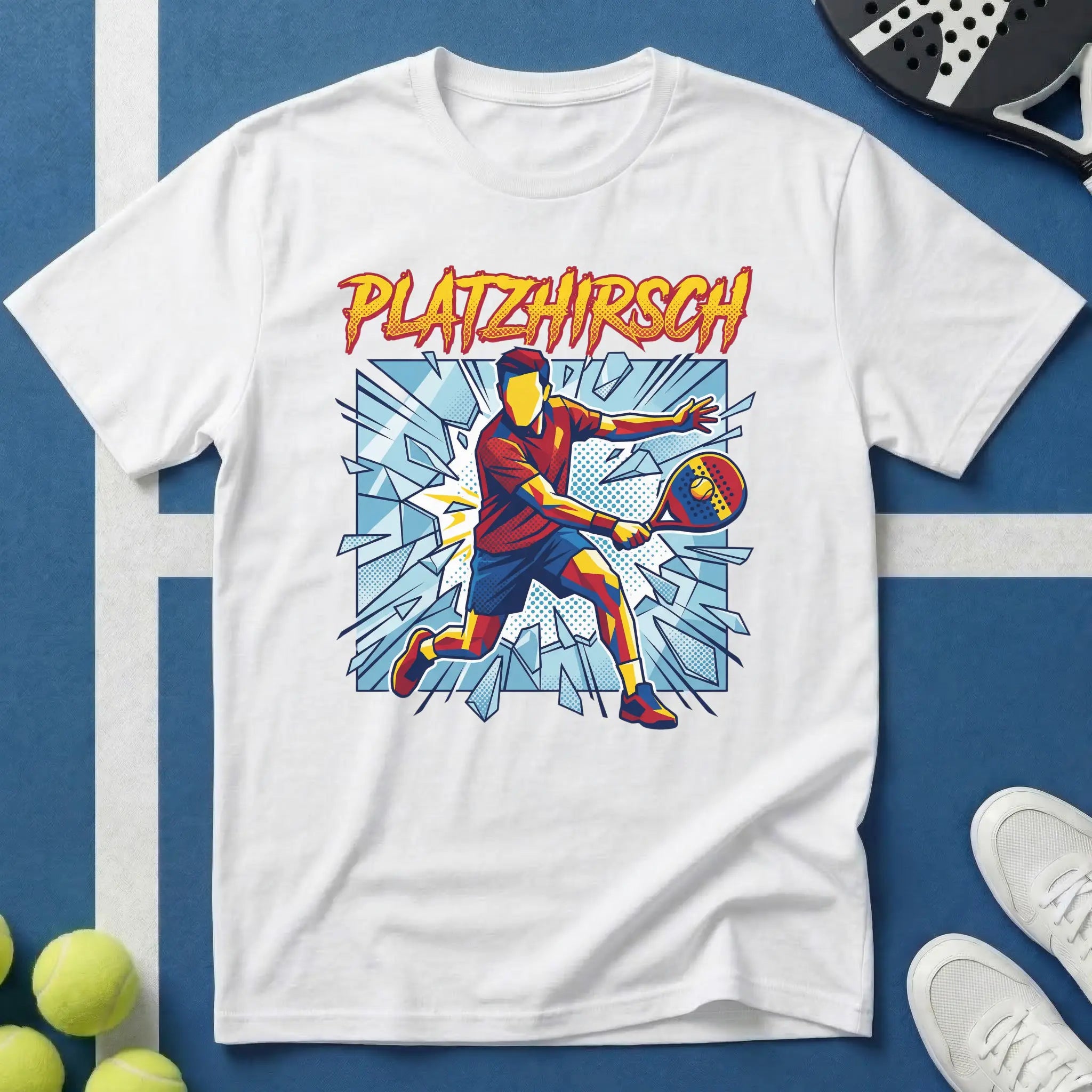 Platzhirsch Pop Art Padel T-Shirt
