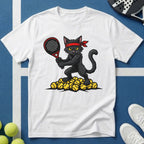 Padel schwarzer Katzer T-Shirt