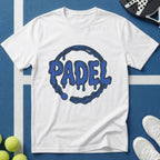 Padel Blaue Drip Schrift T-Shirt