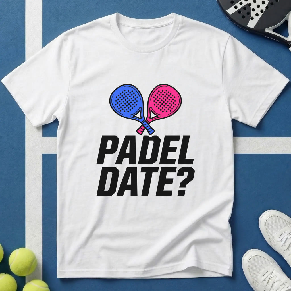 Padel Date? Blau Pink T-Shirt