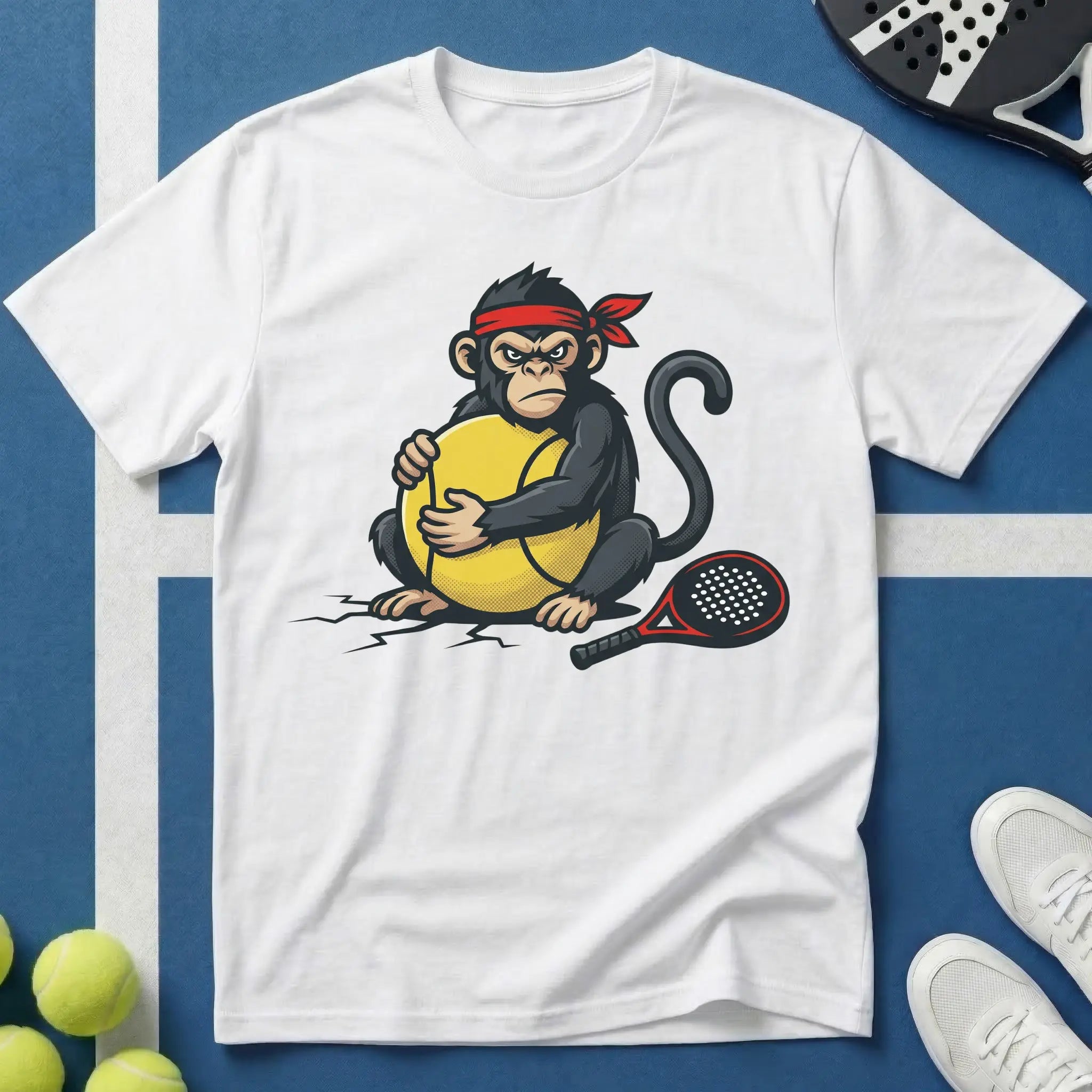 Padel Affe mit großem Ball T-Shirt