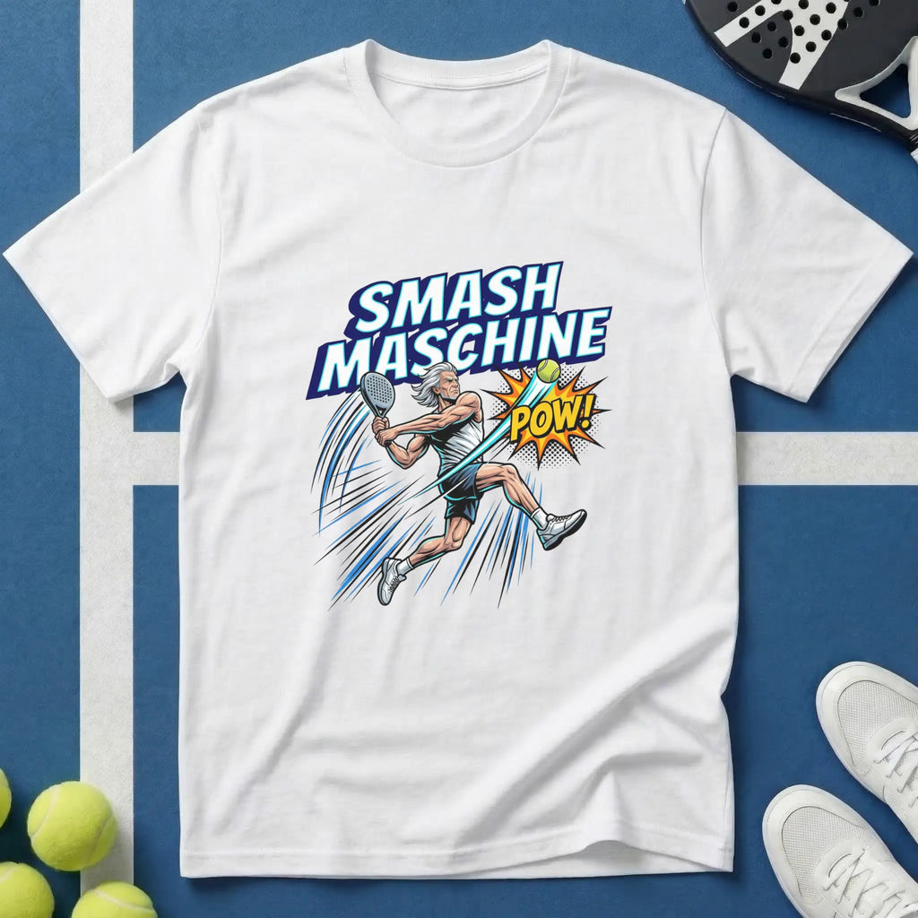 Smash Maschine Padel Pop-Art Comic Style T-Shirt