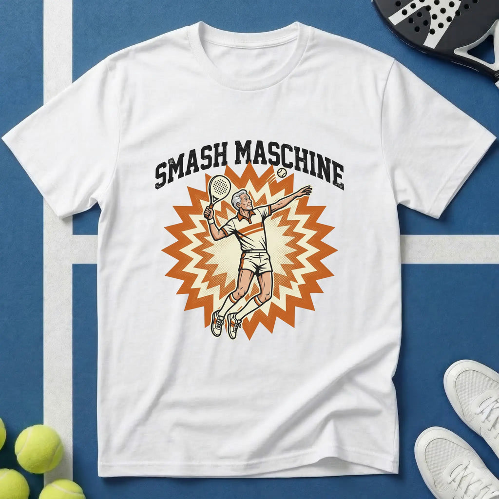 Smash Maschine Retro Vintage Padel T-Shirt