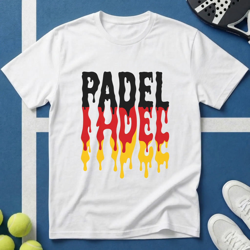 Padel Deutschland Farben Dripping Style T-Shirt