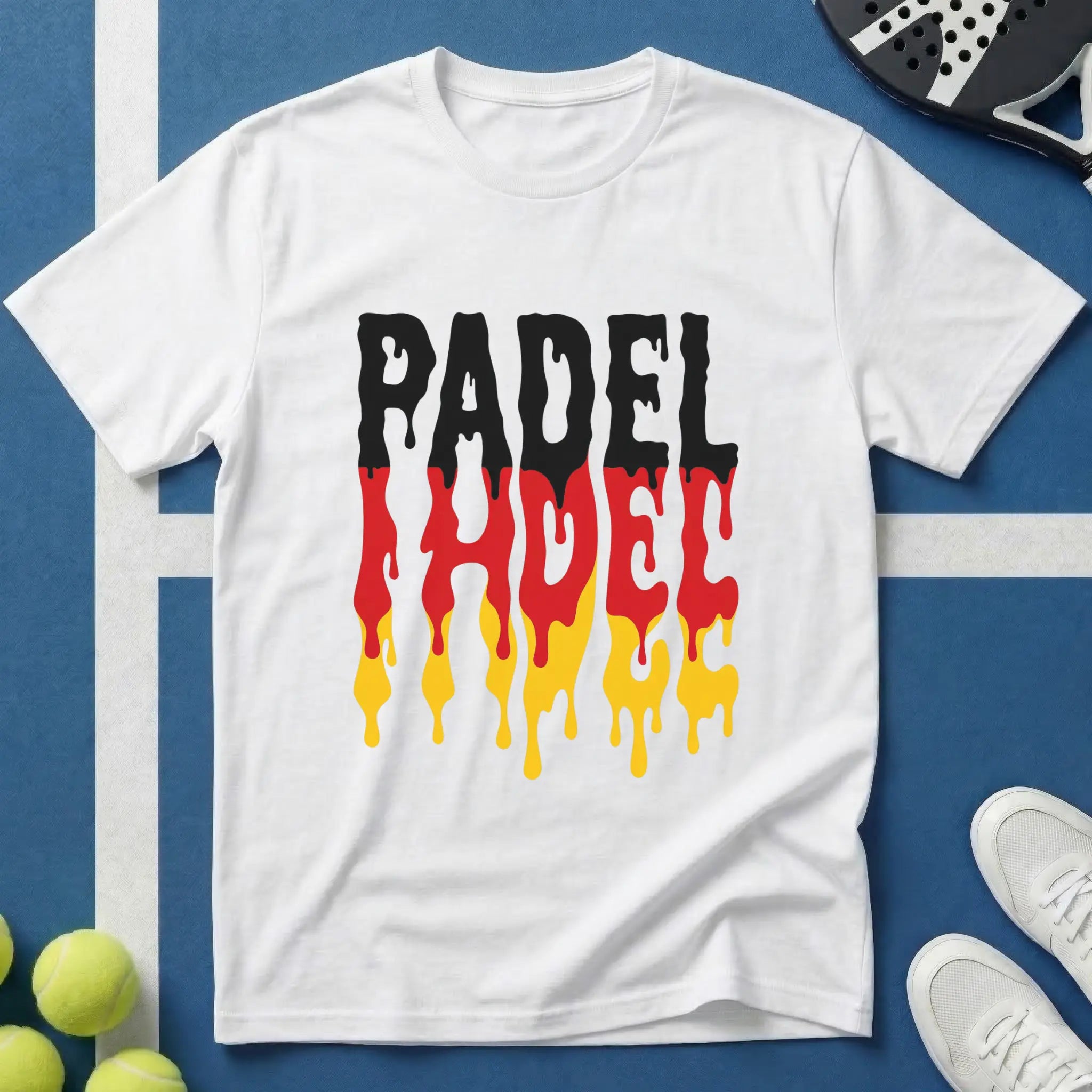 Padel Deutschland Farben Dripping Style T-Shirt
