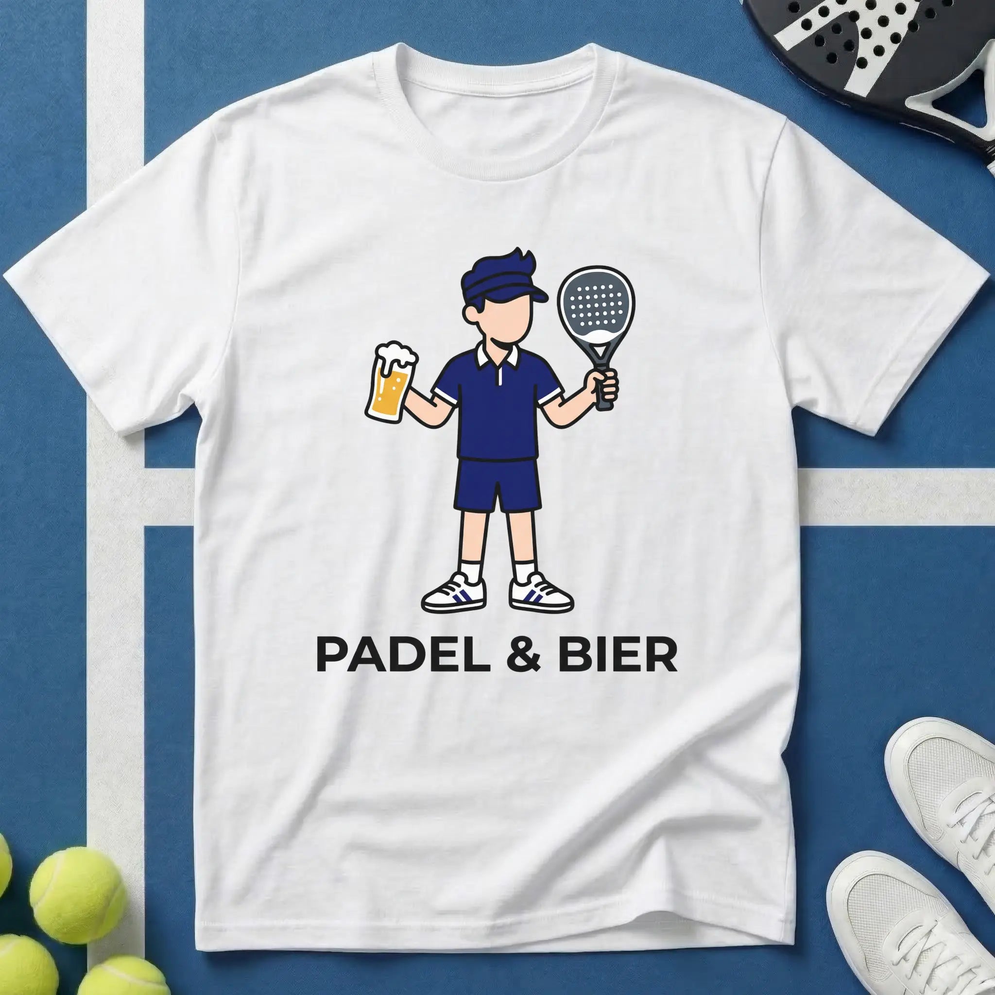 Padel und Bier Faceless illustration T-Shirt