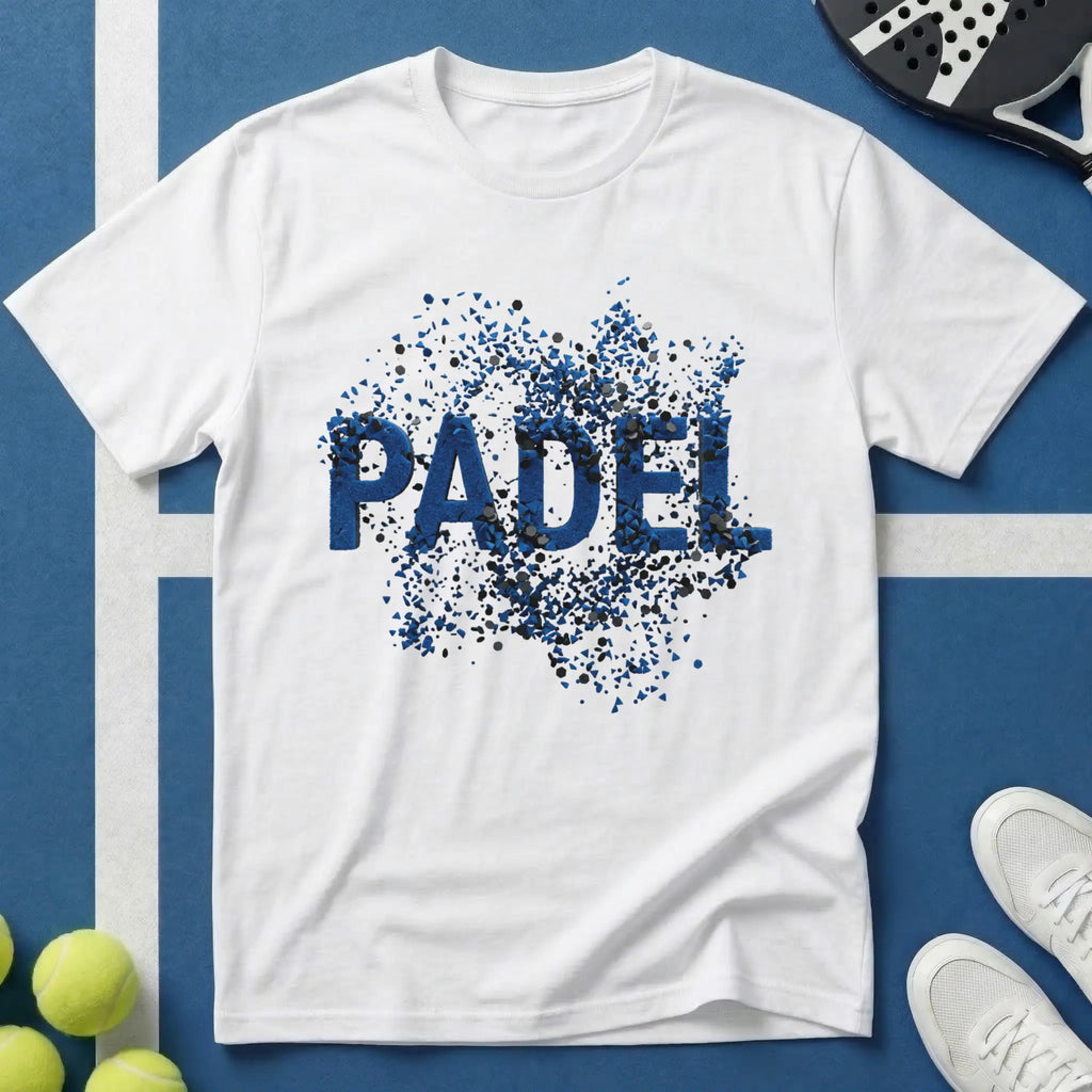 Padel Blaue 3D Explosion T-Shirt